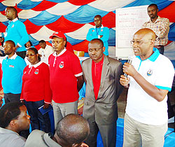 Jean Nepo Nkurikiyinka and his team after their re-election (photo S Nkurunziza)