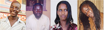 L-R:Sammy Manzi;Hamduni Sibomana;Justine Mutoni;Winnie Gashumba