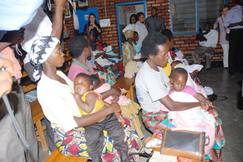 Mothers at a Health Centre, in the past most of the diseases reported in health facilities were related to malaria(File Photo).