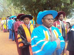 Senior faculty members during the INATEK graduation ceremony last week. (Photo  S. Rwembeho.)