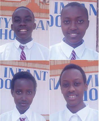 L-R: Xaviour Ivan; Doreen Cyomuhendo;Honiline Munezero;Pochia Umutoni