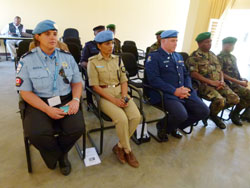  The three facilitators for the GBV course during the opening ceremony, yesterday. (Photo B Mukombozi)