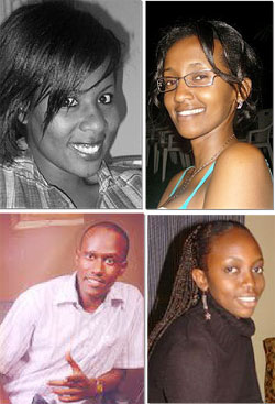 L-R:Haba Batamuliza; Rita Umurungi;Patrick Sharita; Emilienne Benurugo 