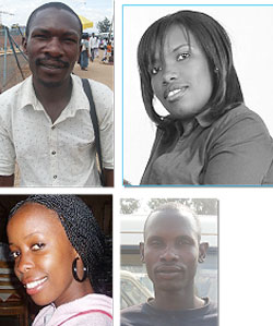 L-R:Jean Paul Mugabo; Josephine Uwizeye; Claire Kankuyu;Dominique Ngabonziza 