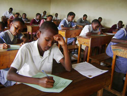 Pupils during the national examinations. The number of candidates has dropped this year (File Photo)