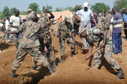 Soldiers construct houses as part of the Army Week activities that have been concluded. (Courtesy Photo)