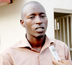 The former Chief Editor of Ishema, Didas Niyifasha, announced his resignation at a news conference, yesterday. The New Times John Mbanda. offices yesterday