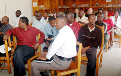 Journalists during a past function at the Press House. Parliament will this week debate several media bills . The New Times /File.