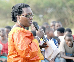  Kicukiro District Vice Mayor Florence Uwayisaba has announced the construction of a housing project for Genocide survivors. The New Times File.