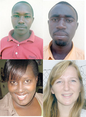 L-R : Fred Ruzindana;Hamza Nduwimana;Genevieve Mbabazi;Juliette Garsot