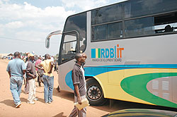  Residents of Gicumbi admire one of RDB's ICT Buses. Gicumbi residents have fully embraced ICT. The New Times File.