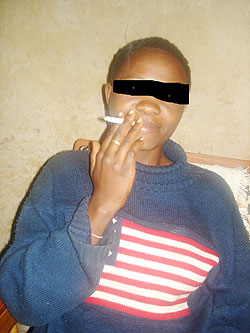 A young woman smoking. A new study indicates that more women smokers are prone to heart diseases. The New Times File.