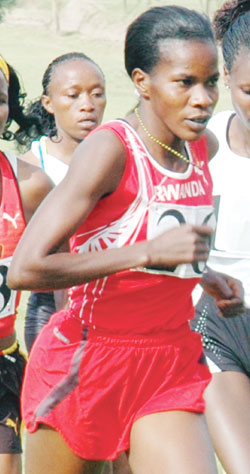 Nyirabarame (C) is keeping her fingers crossed ahead of the World Championships. The New Times/File Photo
