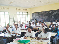 FAWE Girlsu2019 Secondary School students in a class session. Authorities plan to raise financial literacy within schools. The New Times / File Photo
