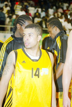 Rwanda's point guard Mathew Miller had a quiet game yesterday. The New Times / File  Photo 