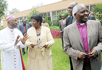 The Minister of Health, Dr. Agnes Binagwaho (2Left), has commended religious leaders for their continued contribution in fighting diseases. The New Times / John Mbanda