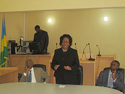  Sierra Leonean Chief Justice, Umu Hawa Tejan Jalloh, during her visit at Musanze Commercial Court. The New Times/ Bonny Mukombozi.