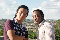 (L-R) Hiroki Kaihatsu and Fayu00e7al Ngeruka. The New Times/ Courtesy photo.