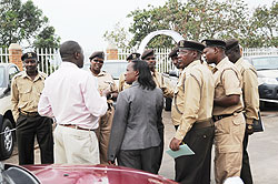 Prisons Directors in consultation after a recent meeting. Prison staff will sign performance contracts at the end of the month. The New Times/ File Photo