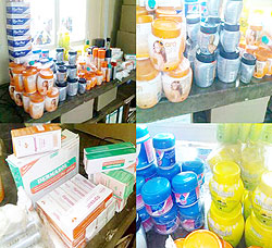 Some of the confiscated products that were found with toxic materials