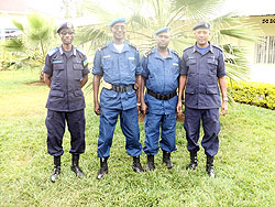 Burundian Police Commanders of Ngozi and Kirundo (middle) and Eastern and Southern RPCs pose for a group photo in Nyamata. The New Times /Stephen Rwembeho.