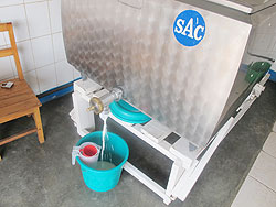 The new milk cooler at a collection centre in Gatsibo . The New Times /File Photo