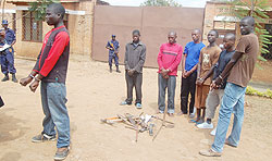 The suspects were  paraded at Kicukiro police station yesterday NewTimes/Courtsey Photo