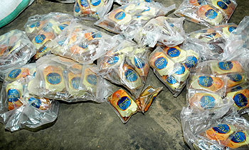 Authorities impounded contraband on the Cyanika border post recently. The New Times File.