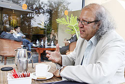  The IFJ President Jim Boumelha during the interview. The New Times /Timothy Kisambira.