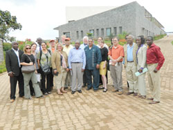 US Congessmen together with officials of Partners in Health at Butaro Hospita lin Burera District last Thursday. The New Times /Bonny Mukombozi.