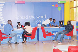 A Tigo outlet in Kigali; Stiff competition in the  last 2 months has seen subscription rise by 10 percent. The New Times/ File photo