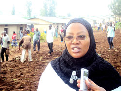  Fatu Harerimana speaks to reporters in Nyamirama. The New Times /Steven Rwembeho.