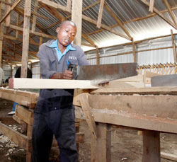 The construction of a vocational institute in Nyaruguru District will see youth obtain various technical skills including carpentry. The New Times /File photo