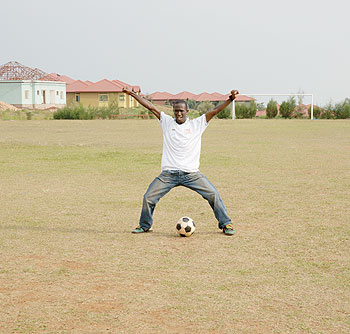 Rwandan youth love local football.