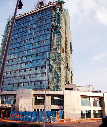 The Insurance Plaza that is still going under construction in the heart of Kigali is due for completion next month. The New Times /Timothy Kisambira