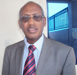 Former minister Prof. Laurent Nkusi who is a senatorial candidate for private universities