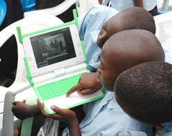  Kagugu Primary School pupils use their  OLPC laptops that have enhanced learning. The New Times /File.
