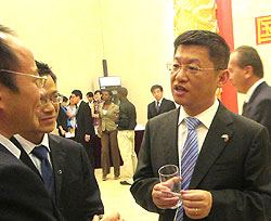 Chen Dong the new Chinese first Counsellor to Rwanda talking to guests. The New Times /Doreen Umutesi