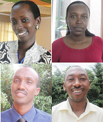 L:R: Irene Umulisa;Patrick Rukundo;Elijah Ntare;Godfrey Kamuregeya