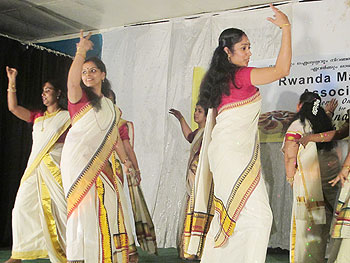 Indian women entertain the crowd during the event.