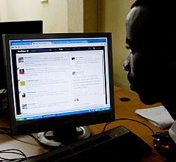 The New Times Senior Reporter Edwin Musoni moderates the discussion on Twitter. The New Times /Timothy Kisambira