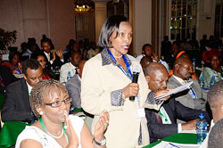 Connie Bwiza who is among the RPF representatives at the partiesu2019 forum in Nairobi. The New Times / Gashegu Muramira.