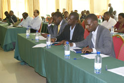 A cross section of participants in the on-going ISAE consultative workshop during their meeting in Kigali yesterday. The New Times /Grace Mugoya