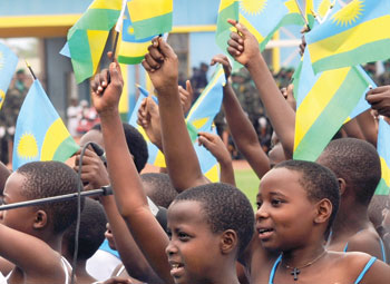 Peace in Rwanda is enjoyed by all.  The blue colour on the flag symbolizes joy and peace. The New Times / T. Kisambira