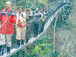 The canopy walk  is one of the latest tourism products introduced in the fast growing tourism sector. The New Times / File.