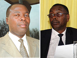 L-R: Evariste Bizimana; Senate aspirant Narcisse Musabeyezu