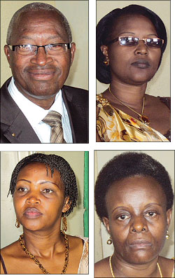 L-R:Hormisdas Rucweli Kambanda; Bellancille Umukobwa;Marie Claire Mukasine;Marie Claire Mukamusonera