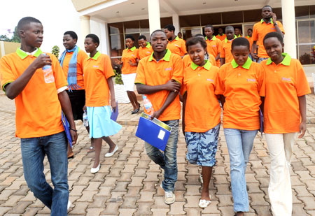 Some of the youth who took part in the Imbuto Forum, yesterday, where parents and their children were encouraged to openly discuss sexuality and reproductive health. The New Times / John Mbanda.