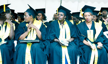 Some of the graduates at KIMu2019s graduation ceremony, Last week. The New Times / File