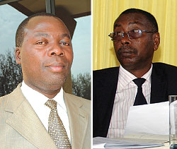 L-R: Evariste Bizimana; Senate aspirant Narcisse Musabeyezu